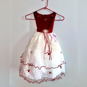 Butterflyxc inc. Children’s Dress with matching gloves and headband. Size 4.
